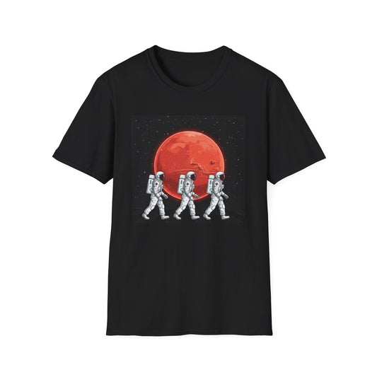 Walking Astronauts Spacemen Planet Space Galaxy T-Shirt