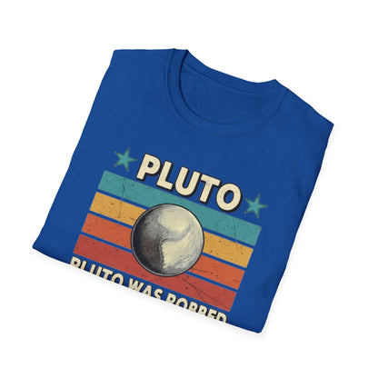 Vintage Pluto Was Robbed Funny Retro Astronomy Space T-Shirt