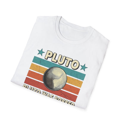 Vintage Pluto Was Robbed Funny Retro Astronomy Space T-Shirt