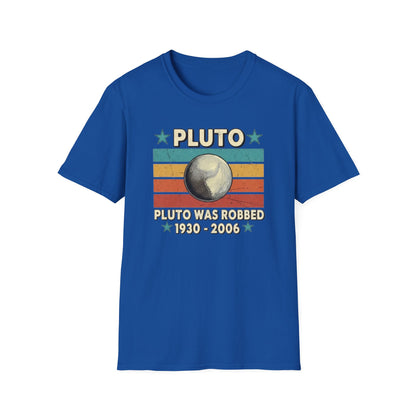 Vintage Pluto Was Robbed Funny Retro Astronomy Space T-Shirt