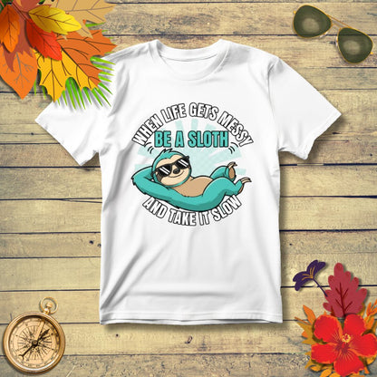 Funny Chill Vibes & Lazy Sloth Lover Gift T-Shirt