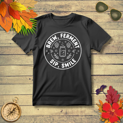 Brew Ferment Sip Smile Beer T-Shirt