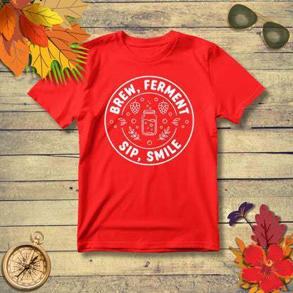 Brew Ferment Sip Smile Beer T-Shirt