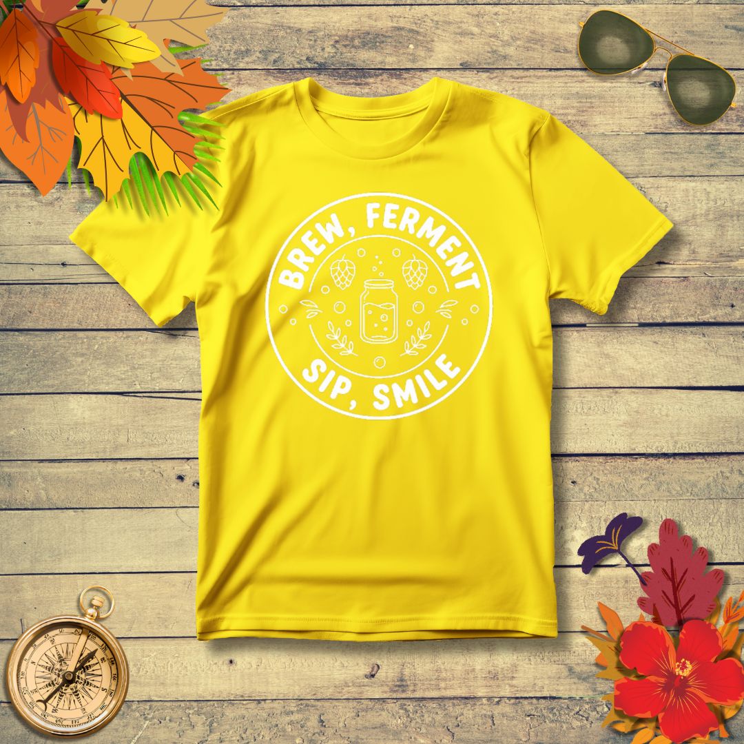 Brew Ferment Sip Smile Beer T-Shirt