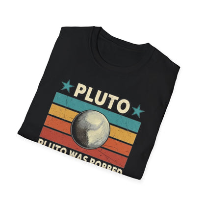 Vintage Pluto Was Robbed Funny Retro Astronomy Space T-Shirt
