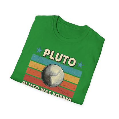 Vintage Pluto Was Robbed Funny Retro Astronomy Space T-Shirt