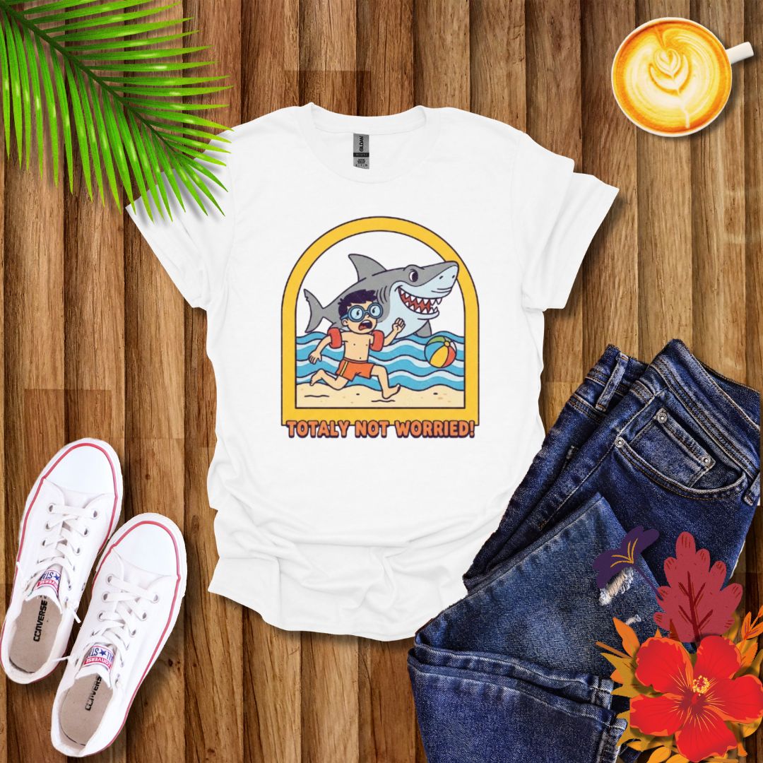 Hilarious Shark Beach Chase T-Shirt