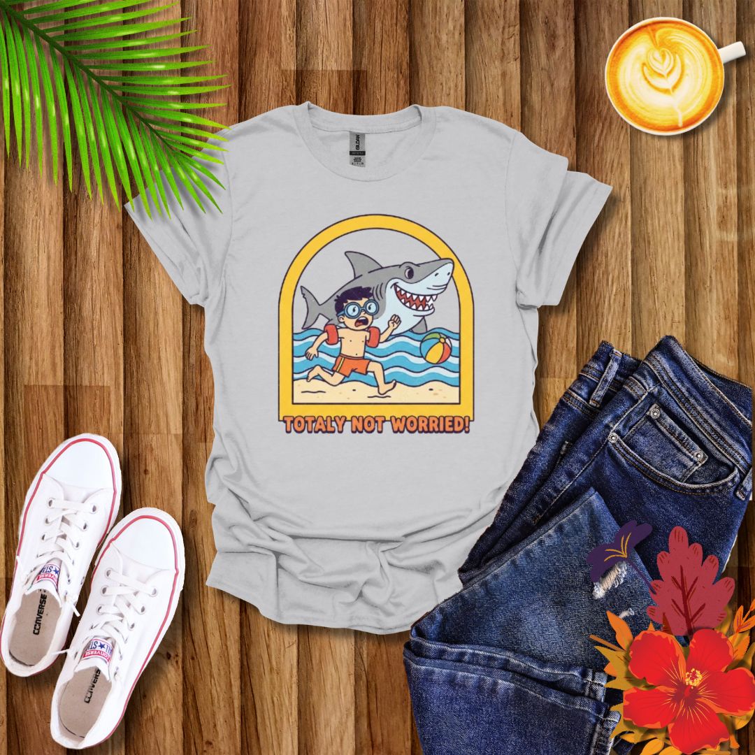 Hilarious Shark Beach Chase T-Shirt